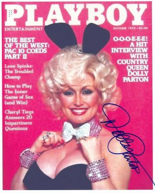 Dolly Parton Hand - Signed Playboy Cover 8x10 Authentic W/ Sexy Young Bunny