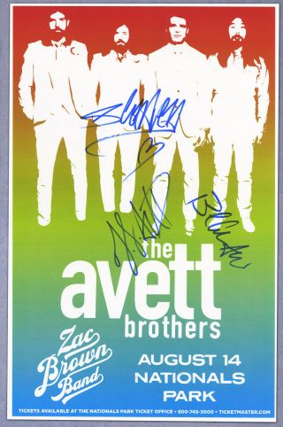 The Avett Brothers Autographed Concert Poster 2015 Seth Avett,  Scott Avett