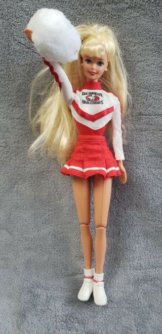 Vintage Mattel University Of Georgia Bulldogs Cheerleader Barbie Doll