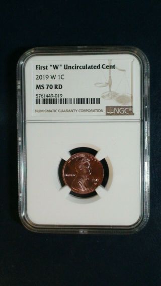 2019 W Lincoln Shield Cent Ngc Ms70 Red First W Uncirculated 1c Penny Coin