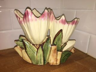 Vintage 1950’s Mccoy Low Double Tulip Vase