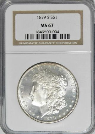 1879 S Morgan Dollar Ngc Ms67 Rainbow Toning On Reverse.  Pj - 616