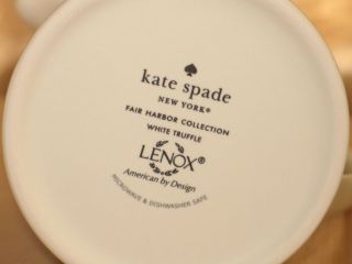 Kate Spade York Fair Harbor White Truffle Creamer and Sugar Bowl Lid Lenox 3