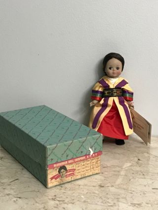 Vintage Madame Alexander Doll In Foreign International Korean Costume Box & Tag