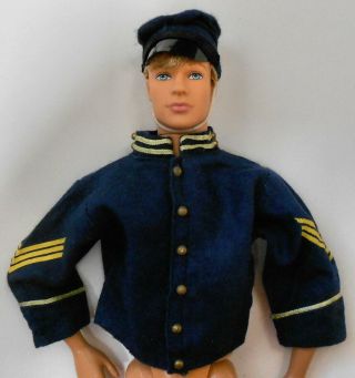 Barbie Ken Vintage Military Sergeant Of The Civil War Blue & Gold Jacket & Cap