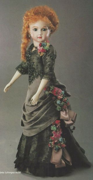 20 " Antique French Fashion/victorian Lady Doll Bustle Ball Dress/swag Pattern