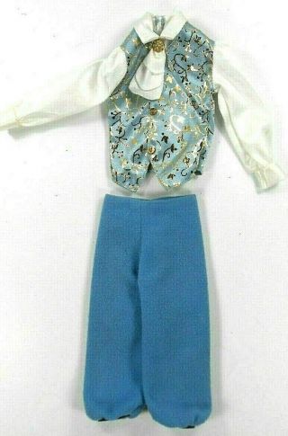 Barbie Vintage Ken Tagged Prince Clothes Blue/white/gold Buttons Fashion Ave
