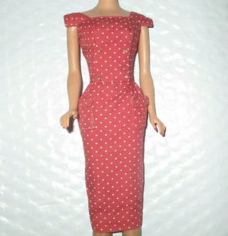 Vintage Barbie Rust Polka Dot Pak Sheath Dress 1962 - 1963