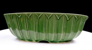 Shawnee Usa Pottery 160 Green Paneled 7 3/4 " Oval Planter 1937 - 1961