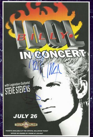 Billy Idol Autographed Gig Poster Steve Stevens