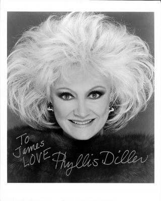 Phyllis Diller Authentic Signed B&w 8 " X 10 " Glossy Photo W/real Business Card