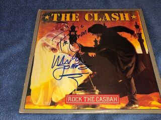 Mick Jones & Paul Simonen Signed The Clash Rock The Casbah Record Album Lp