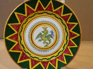 Palio Di Siena Ceramic 8 " Tile Plate " Drago " - Dragon Vintage