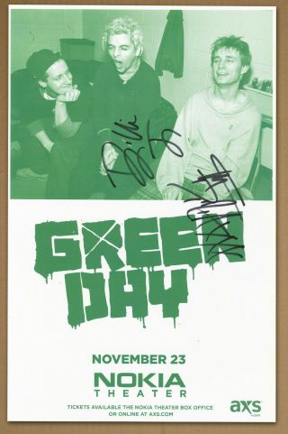 Green Day Autographed Gig Poster Billie Joe Armstrong,  Mike Dirnt