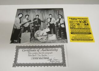 Pete Best The Beatles Hand Signed B/w 8 X 10 Photo With C.  O.  A.  (c)