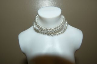 Franklin Princess Diana Doll 4 Strand Faux Pearl Necklace For Vinyl Doll
