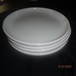 Crate & Barrel Culinary Arts Cafeware White Dinner Plates Set Of Four