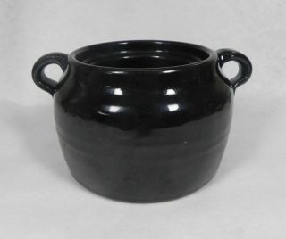 Vintage Bauer Pottery Plain Ware Black Bean Pot Bottom Only.  Smallest Of 4 Sizes