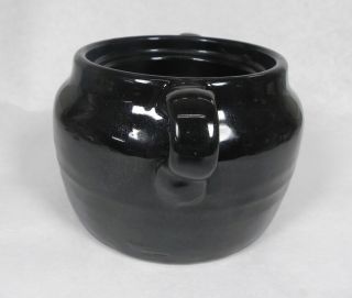 Vintage Bauer Pottery Plain Ware BLACK Bean Pot Bottom Only.  Smallest of 4 Sizes 2