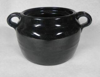 Vintage Bauer Pottery Plain Ware BLACK Bean Pot Bottom Only.  Smallest of 4 Sizes 3
