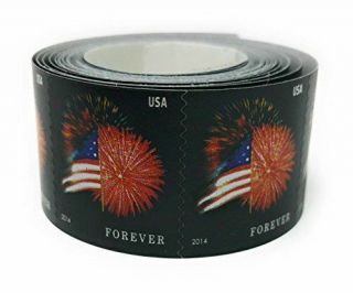 100 Forever Stamps Star - Spangled Banner Fireworks Roll Us Flag Usps Coil