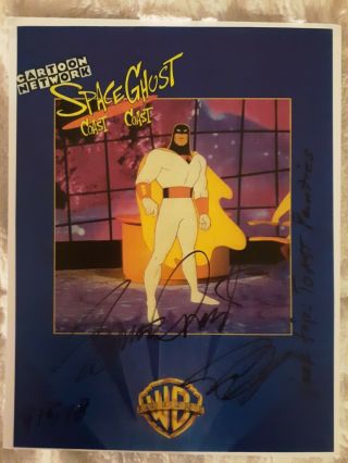 George Lowe (space Ghost: Coast To Coast) 2 Photos Signed,  Both With Messages
