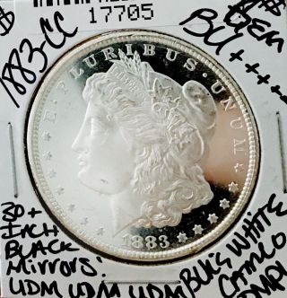 1883 Cc Morgan Dollar Gem Bu,  Black&white Cameo Dmpl 30,  In Blk Mirrors Nr17705