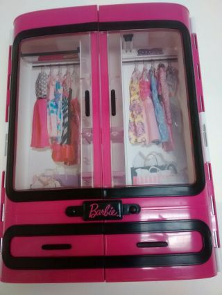 Mattel Barbie Pink Wardrobe Closet Storage Plastic Carrying Case,  Boots