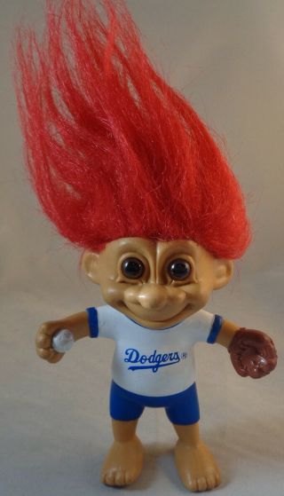 Los Angels Dodgers Mlb Troll Doll 1992 Good Luck Troll Bendable - Russ