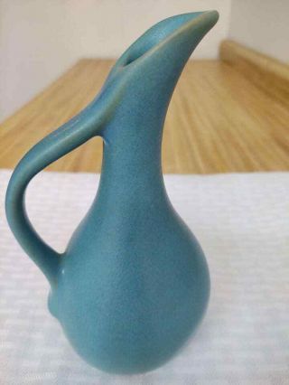 Vintage Van Briggle Blue Handled Bulbous Bud Vase