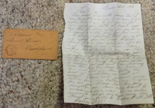 1853 Stampless Letter Cover Bishop Hill Illinois To Mount Vernon Rhode Island