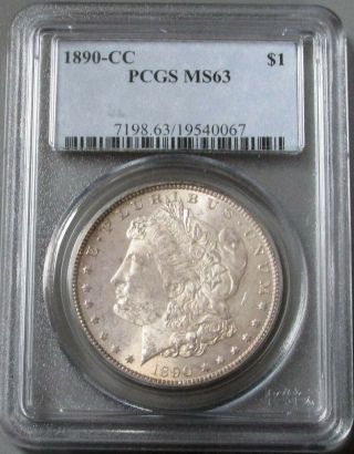1890 Cc Carson City Pcgs State 63 Ms 63 Morgan Dollar