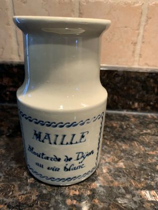 Vintage French Mustard Jar Maille Crock Moutard De Dijon Au Vin Blanc