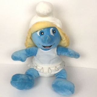 Build A Bear Smurf Plush Smurfette Girl Doll Stuffed Animal 16 " Soft Toy