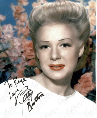 Betty Hutton Signed Photo To Kaye Ballard (kaye Ballard Estate)