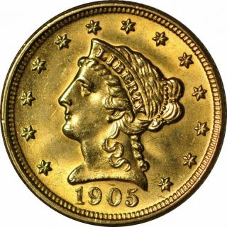1905 $2.  50 Liberty Head Gold Quarter Eagle - Gem Bu - Ee541cddcx