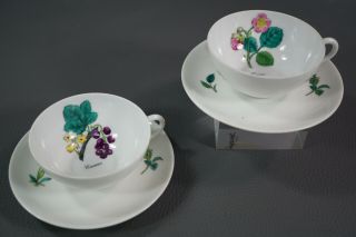 Art Deco French Limoges Porcelain Tea/coffee Cup&saucer Plates Set Strawberries