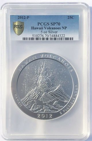 2012 - P Hawaii Volcanoes America Atb 5 Oz Silver Pcgs Sp70