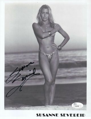 Susanne Severied Signed Autographed 8x10 Photo Sexy Bikini On Beach Jsa T60848
