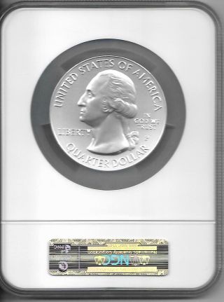 2010 P Hot Springs 5 oz Silver 25c SP 70 NGC EARLY RELEASES FLAG LABEL 2