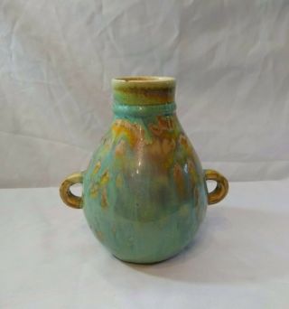 Early Germany Double Handle Art Pottery Vase