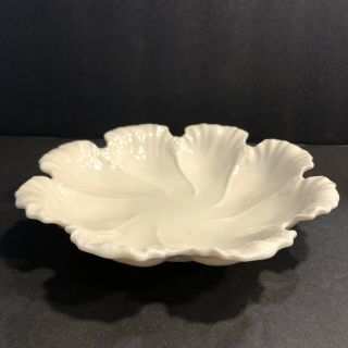 Lenox White Ivory Scalloped Oyster Plate Vintage Green Mark USA 7 1/2 Inch 2