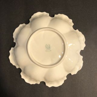 Lenox White Ivory Scalloped Oyster Plate Vintage Green Mark USA 7 1/2 Inch 3