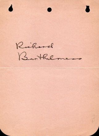 Richard Barthelmess Autograph.  Signed On Album Page.  Founder Mot.  Pic.  Adademy A&s