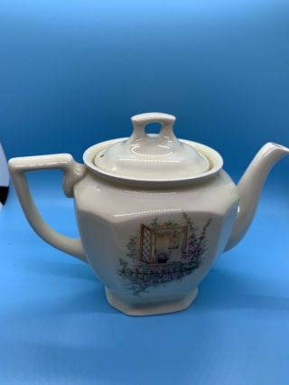 Coors Pottery Thermo Porcelain Teapot Open Window Pattern