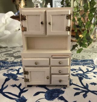 1:12 Scale Miniature Dollhouse Furniture Kitchen Hutch Shabby Chic Wooden White
