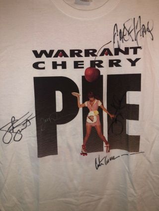 Warrant Band Autographed Cherry Pie T Shirt Jani Lane