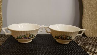 2 Lenox Rutledge Double Handle Cream Soup Bowls
