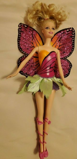 Barbie Doll Mariposa The Fairy Princess Butterfly Glitter Wings Basic Doll