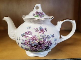 Vintage Arthur Wood & Son Porcelain Teapot Violet Floral